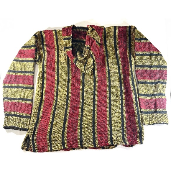 Textiles San Jose Mexican Hippie Festival Red Yellow Black Sweatshirt Mens M - Picture 7 of 8